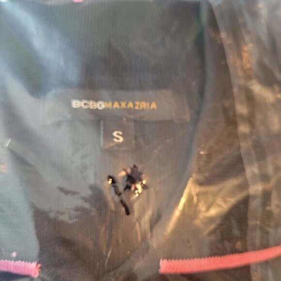 BCBG MaxAzria Y2K Button Up Preppy Cardigan Women Small Black Pink Dark Academia - Picture 13 of 13